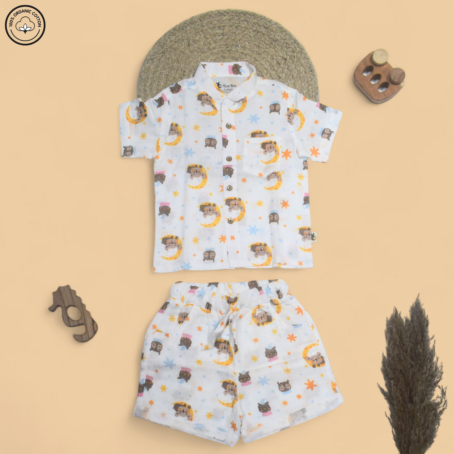 Bear & Moon Half Sleeve Co-ords Set