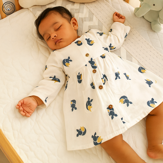 Timtots Bunny Muslin Frock For Toddler