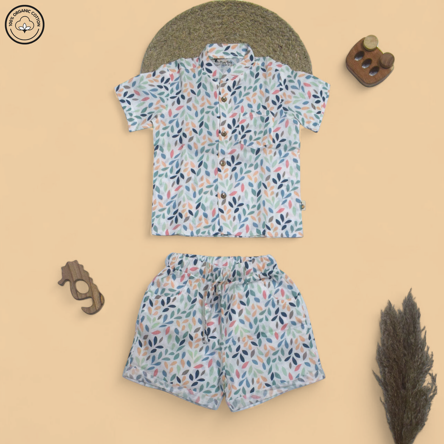Leafy Muslin Half Sleeve Co-ords Set