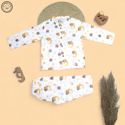 Bear & Moon Muslin Co-ord Set