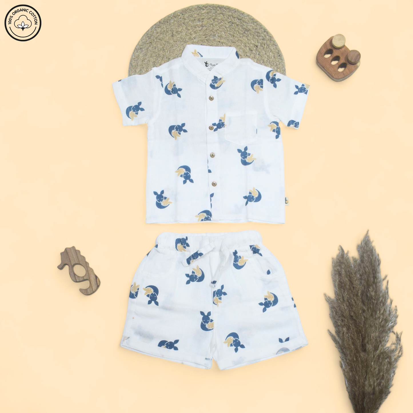 Timtots Bunny Muslin Half Sleeve Co-ords Set